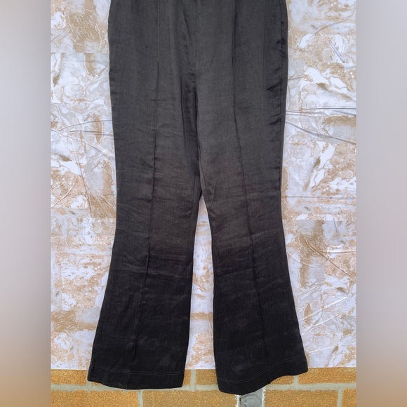 Aje Black Linen-Blend Elements Flared Pant, Brand Size 8 - Picture 6 of 16
